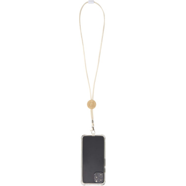 Logotrade business gift image of: Adhab smartphone lanyard with bamboo details