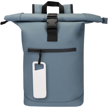 Logo trade advertising products picture of: Alkes 5000 mAh 12W recycled plastic water resistant power bank with carabiner