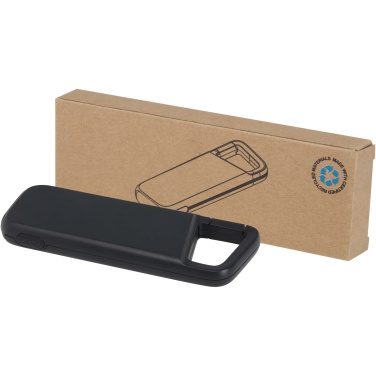 Logo trade business gift photo of: Alkes 5000 mAh 12W recycled plastic water resistant power bank with carabiner