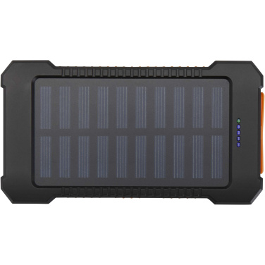 Logotrade business gift image of: Altair 5000 mAh 10W recycled plastic rugged solar power bank with built-in torch
