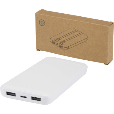Logo trade promotional merchandise photo of: Adhil 10.000 mAh 10W recycled plastic power bank with 2 built-in cables