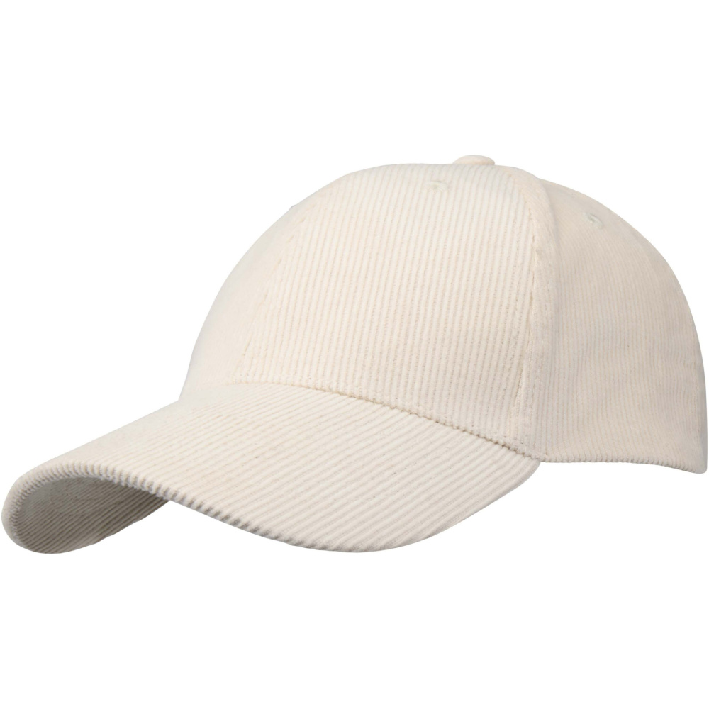 Logo trade corporate gifts image of: Hutton 6 panel recycled corduroy cap