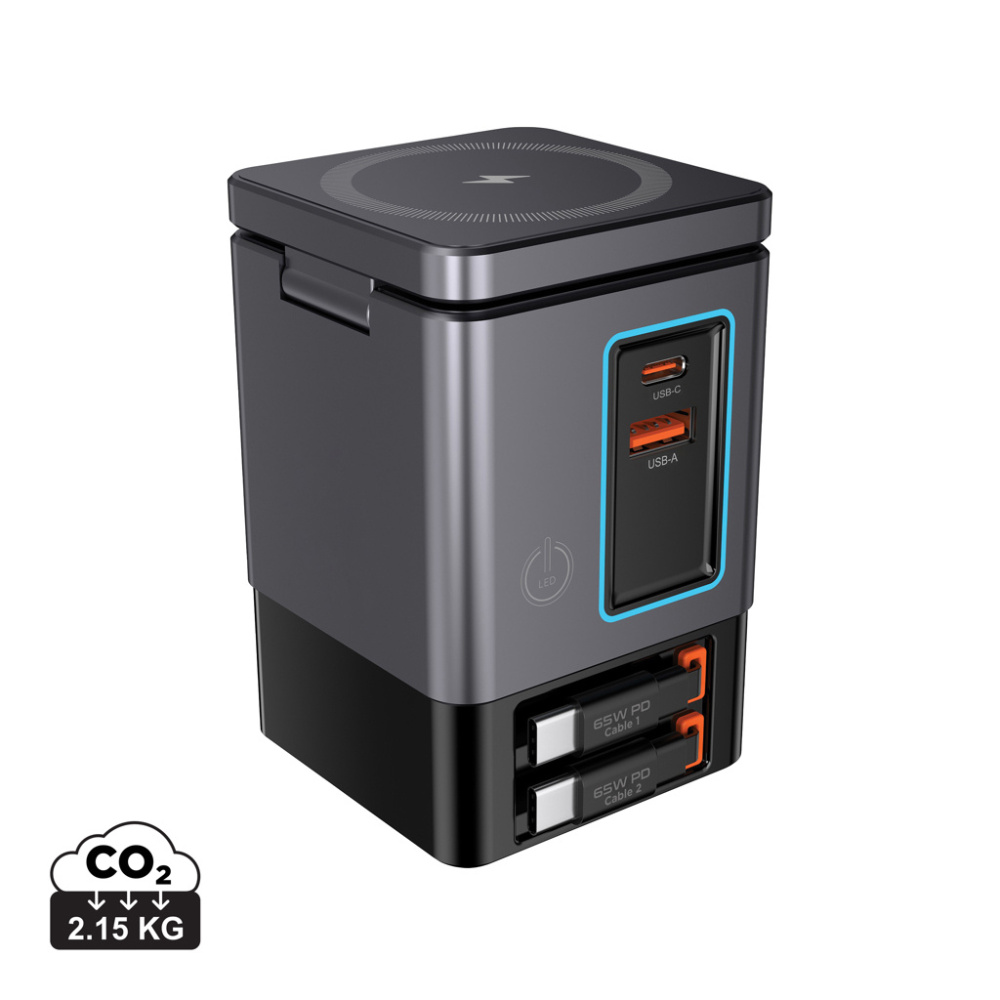 Logo trade promotional giveaways image of: Urban Vitamin Sacramento 105W GAN charger+retractable cables