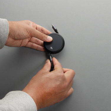 Logo trade promotional giveaways image of: Terra RCS recycled aluminium retractable 240W 2-in-1 cable