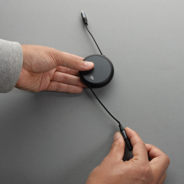 Logo trade advertising products picture of: Terra RCS recycled aluminium retractable 240W 2-in-1 cable