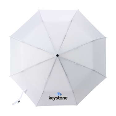 Logo trade business gifts image of: Michigan foldable RCS RPET umbrella 21 inch