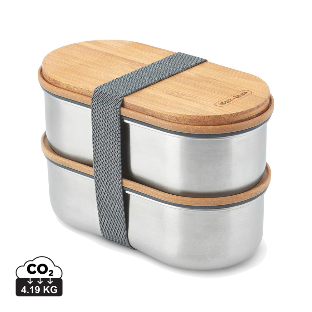 Logo trade promotional giveaways picture of: Black+Blum Stainless Steel Double Bento Box