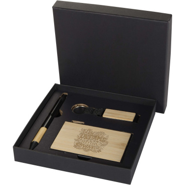 Logo trade promotional gift photo of: Minka RCS recycled aluminium ballpoint pen, keychain and RFID card holder gift set