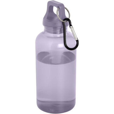Logotrade promotional giveaway image of: Oregon 400 ml RCS certified recycled plastic water bottle with carabiner