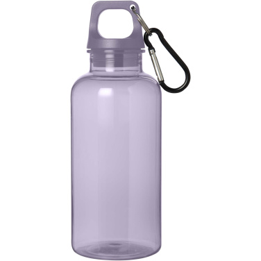 Logo trade promotional giveaway photo of: Oregon 400 ml RCS certified recycled plastic water bottle with carabiner
