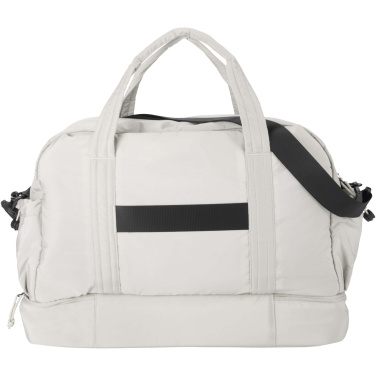 Logo trade corporate gifts image of: Puffer GRS recycled duffel bag with insulated bottom 30L