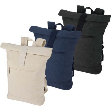 Logo trade promotional product photo of: Recanvas 14” GRS recycled rolltop backpack 16L