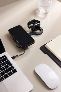 Logo trade promotional merchandise image of: VINGA Baltimore RCS 2-in-1 Wireless 15W Travel Charger