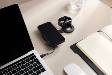 Logo trade promotional product photo of: VINGA Baltimore RCS 2-in-1 Wireless 15W Travel Charger
