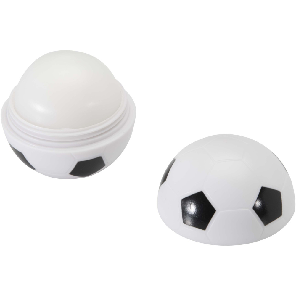 Logo trade promotional gifts picture of: Zuri football-shaped vanilla lip balm with SPF 15