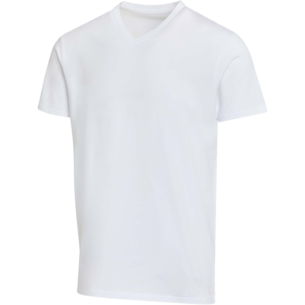 Logo trade promotional items image of: Balfour 200 g/m² short sleeve v-neck unisex OCS organic t-shirt