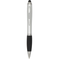 Nash RCS recycled plastic stylus ballpoint pen (blue ink), Silver