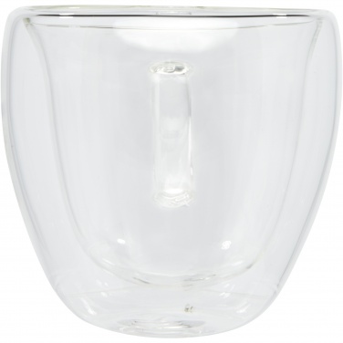 Logo trade firmakingi pilt: Manti 2-osaline 100 ml topeltseinaga klaasist tass bambusest alusega 