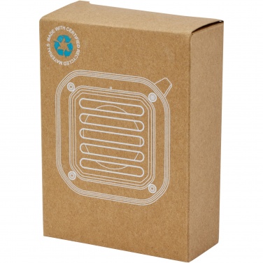 Logo trade firmakingi pilt: Solo 3W IPX5 RCS taaskasutatud plastikust päikeseenergia Bluetooth® kõlar karabiiniga 