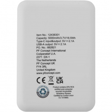 Logotrade reklaamkingi foto: Asama 5000 mAh Type-C taaskasutatud plastist akupank