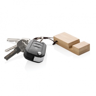 Logo trade firmakingi pilt: Standkey bambusest võtmehoidja telefonialus