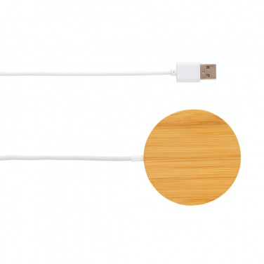 Logo trade reklaamtooted foto: 10 W bambusest magnetiline juhtmevaba laadija