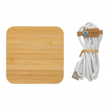 Logotrade ärikingid pilt: Bambusest 10 W juhtmevaba laadija USB-ga