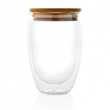 Logotrade reklaamtoote foto: Borosilikaatklaas bambuspuidust kaanega 350 ml