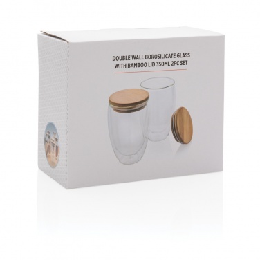 Logotrade ärikingitused pilt: Klaaside komplekt bambusest kaanega 350 ml