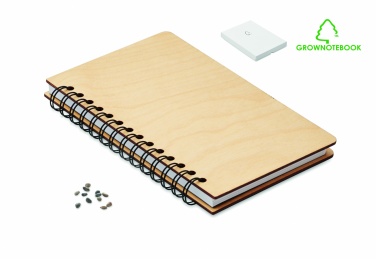 Logo trade reklaamkingi pilt: A5 kasepuidust märkmik GROWBOOK™