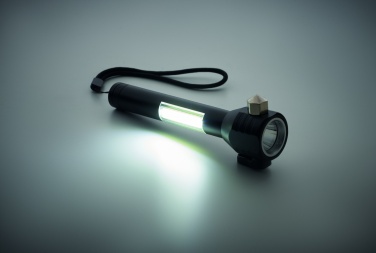 Logotrade meened pilt: 3-ühes alumiiniumist taskulamp koos avariivasara ja turvavöölõikuriga, kohandatava trükilahendusega