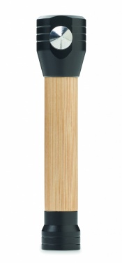 Logo trade meened foto: 3-ühes bambusest taskulamp koos avariivasara ja turvavöölõikuriga