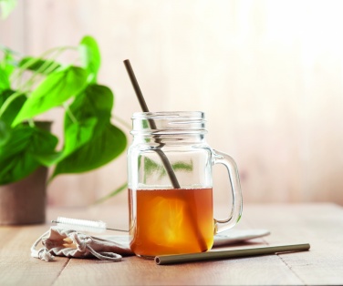 Logotrade ärikingid pilt: Bambusest joogikõrs koos puhastuspintsliga kotis