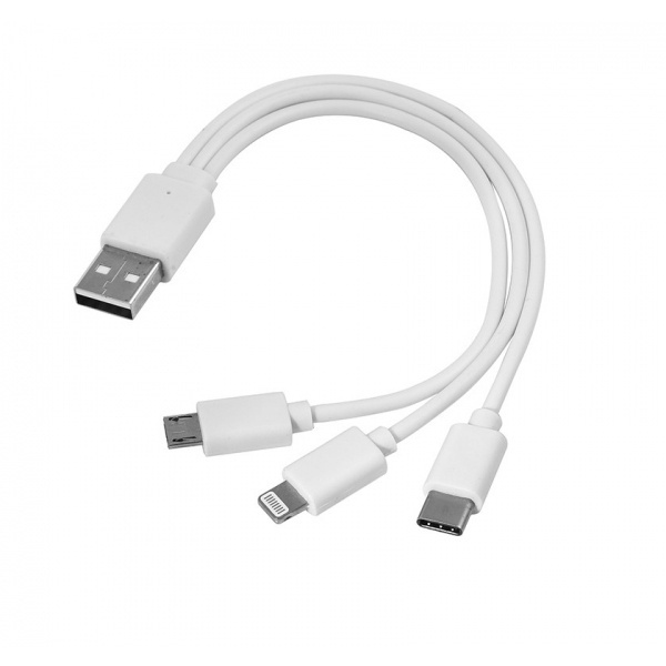 Logotrade reklaamkingituse foto: 3-ühes USB-kaabel c-tüüpi + mikro-USB + välk