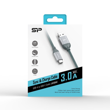 Logotrade meened pilt: Nailonist andmeedastuskaabel LK30 Type - C Quick Charge 3.0
