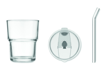 Logotrade reklaamtooted pilt: SIP klaasist joogitops kõrrega 400ml