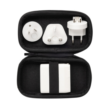 Logo trade reklaamkingituse pilt: TravelCharge Pro RCS plastikust reisilaadija USB C-ga
