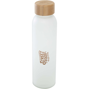 Logotrade meene foto: Lume 500 ml matt klaaspudel bambusest korgiga