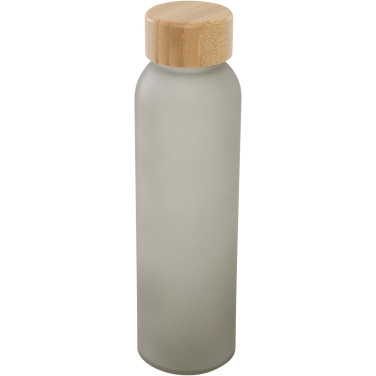 Logo trade firmakingi pilt: Lume 500 ml matt klaaspudel bambusest korgiga