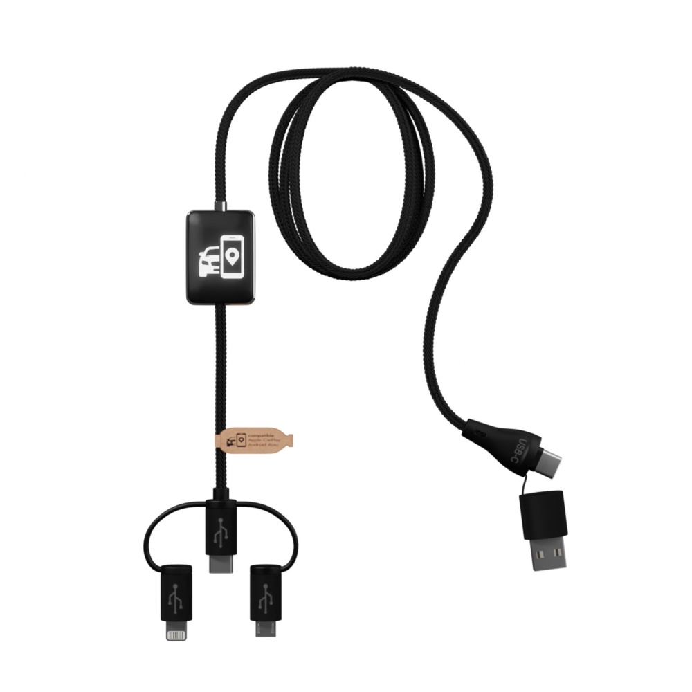 Logo trade mainoslahja kuva: SCX.design C48 CarPlay 5-in-1 latauskaapeli 