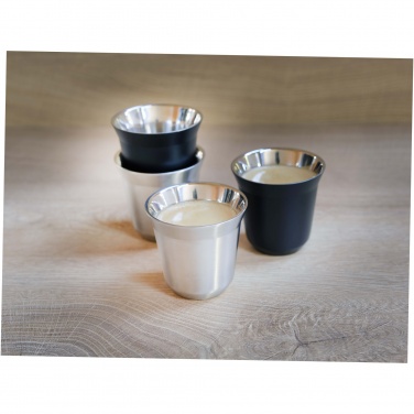 Logotrade mainoslahja tuotekuva: Duo 80 ml:n RCS-sertifioidusta ruostumattomasta teräksestä valmistettu espressomukisarja 