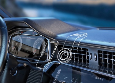 Logotrade liikelahja mainoslahja kuva: DriveGrip RCS muovinen magneettinen puhelinpidike autoon