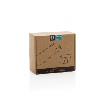 Logo trade liikelahja kuva: Boost RCS kierrätetty PET 20W USB-C 2 kpl lataussetti