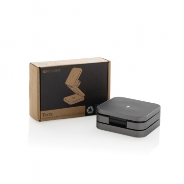 Logo trade mainostuote kuva: Terra 3in1 15W taitettava virtapankki RCS kierrätysalumiinia