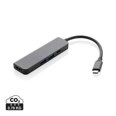 Logotrade mainostuote tuotekuva: Terra hub HDMI tulolla kierrätetystä alumiinista