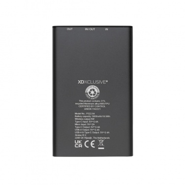 Logo trade mainoslahjat tuotekuva: Terra RCS alumiininen 5000 mAh 5w langaton varavirtalähde