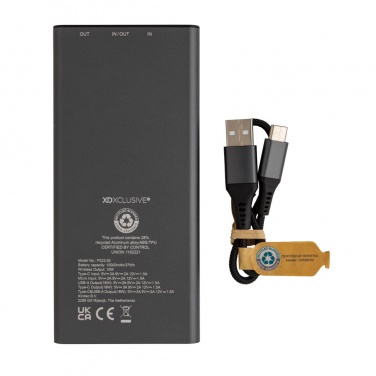 Logo trade mainoslahja ja liikelahja tuotekuva: Terra RCS 18W alumiininen 10000 mAh varavirtalähde 10W