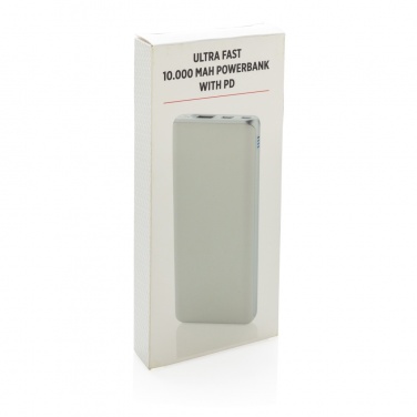Logo trade mainoslahja ja liikelahja tuotekuva: Huippunopea 10 000 mAh:n varavirtalähde, PD