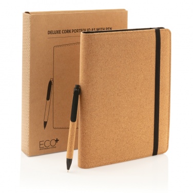 Logotrade liikelahjat kuva: Deluxe korkki portfolio A5 kynällä