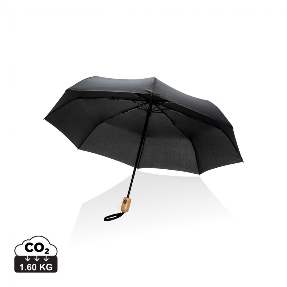 Logotrade liikelahjat mainoslahjat tuotekuva: 21" Impact AWARE™ RPET 190T auto open/close bambusateenvarjo